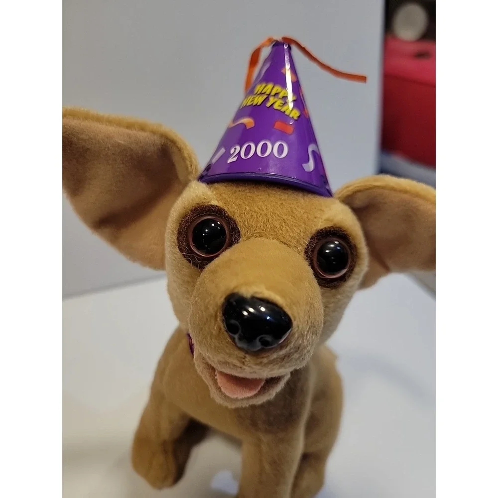 Talking Taco Bell Chihuahua Plush Yo Quiero Dog Happy New Year 2000 Puppy 6.5